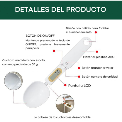 Scooply Cuchara medidora de gramos